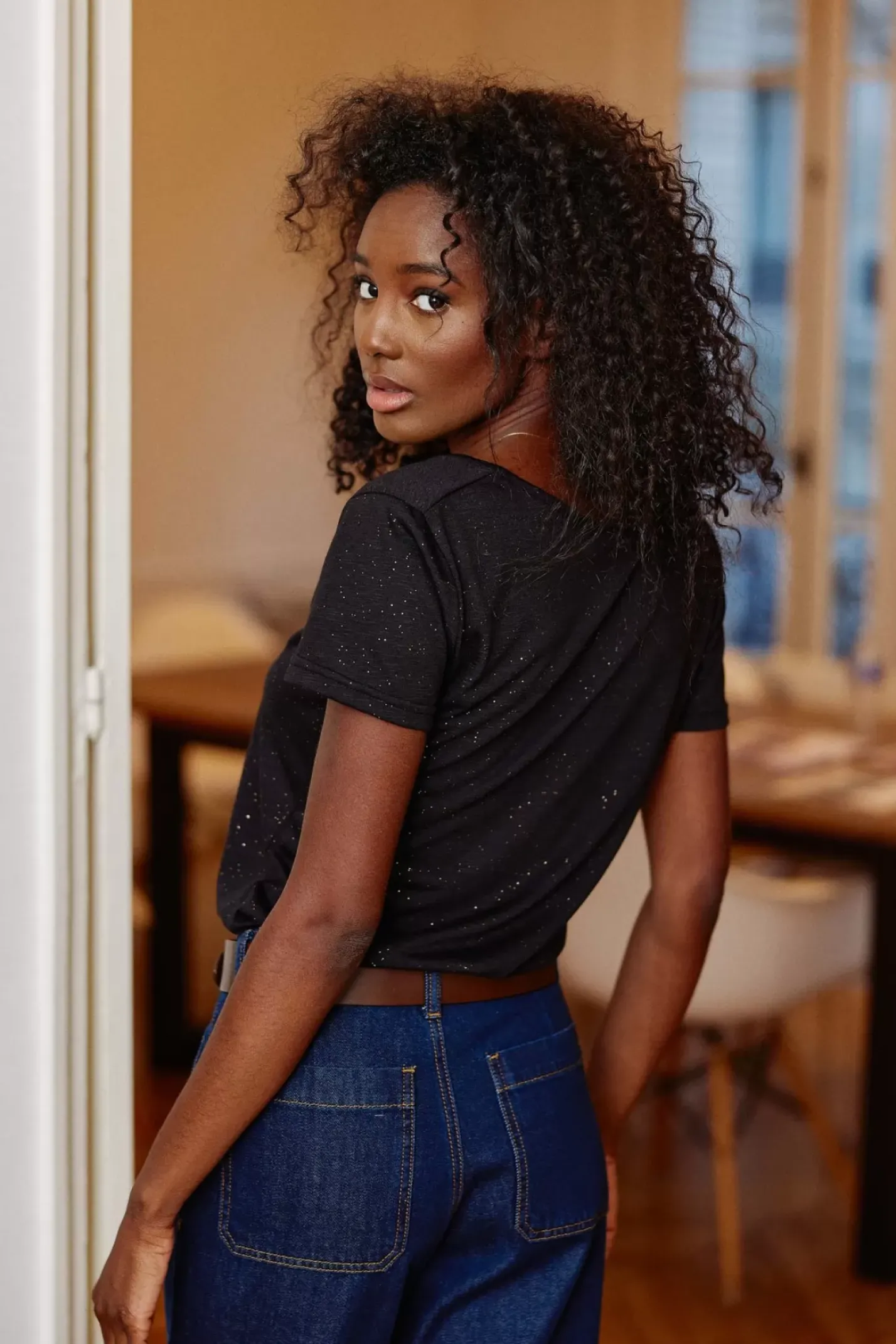 LA PETITE ÉTOILE Tops|T-Shirt Elvie Noir