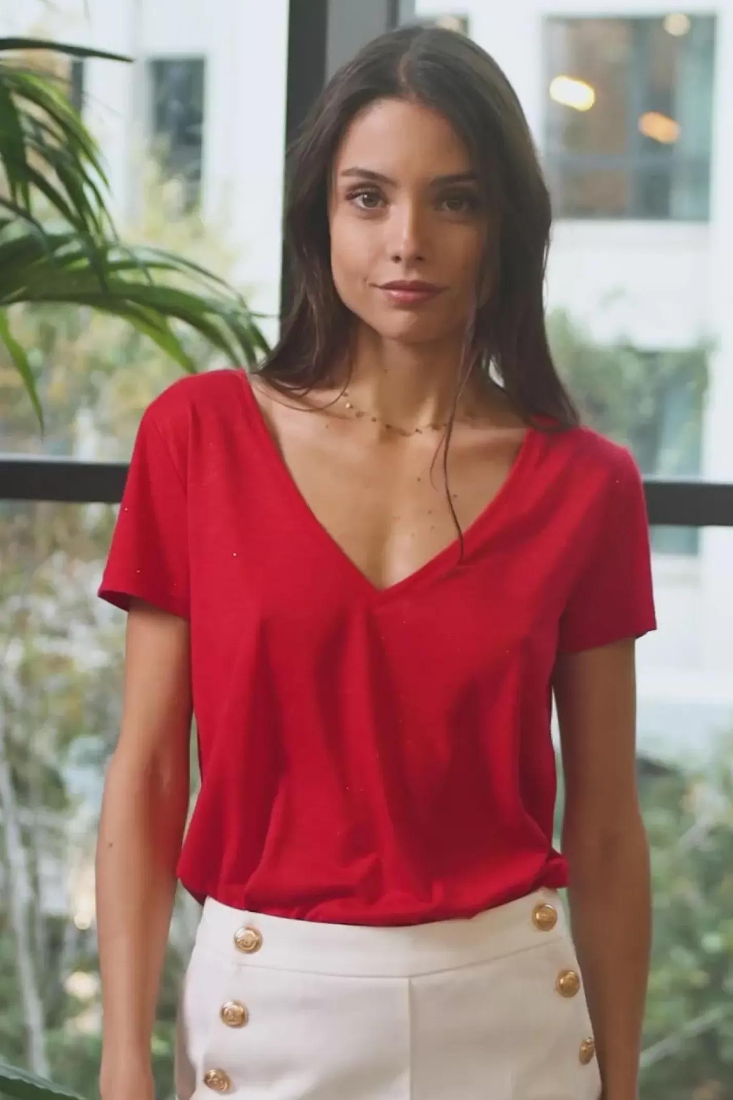 LA PETITE ÉTOILE Tops|T-Shirt Elvie Rouge