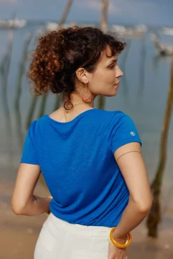 LA PETITE ÉTOILE Tops|T-Shirt Elvie Bleu