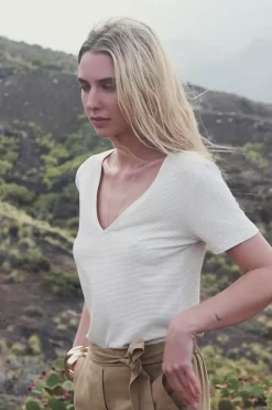 LA PETITE ÉTOILE Tops|T-Shirt Kayla Ecru
