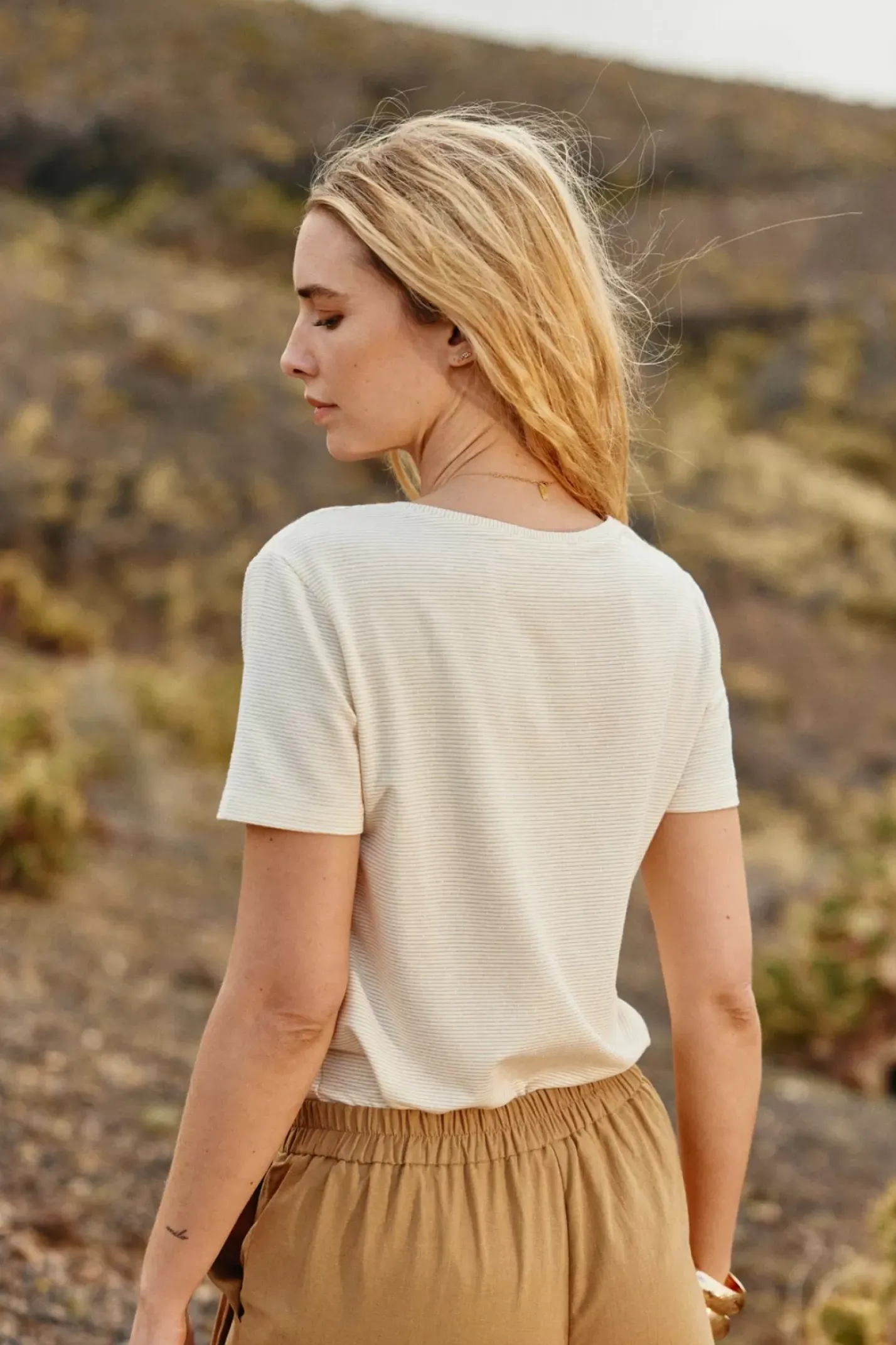 LA PETITE ÉTOILE Tops|T-Shirt Kayla Ecru