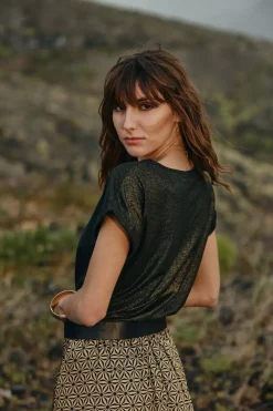 LA PETITE ÉTOILE Tops|T-Shirt Marwa Noir