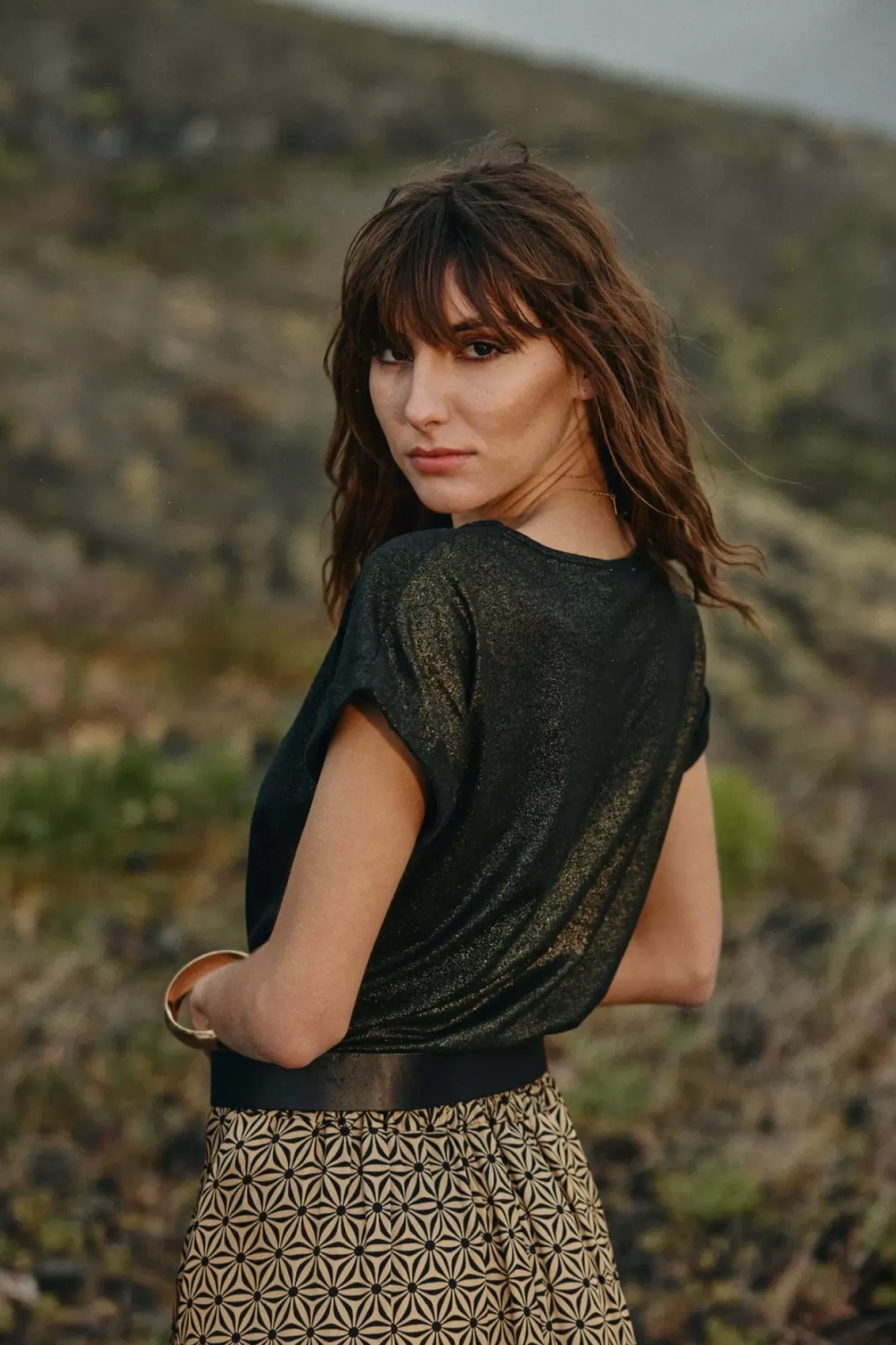LA PETITE ÉTOILE Tops|T-Shirt Marwa Noir