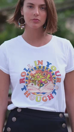 LA PETITE ÉTOILE Tops|T-Shirt Roll-In Blanc