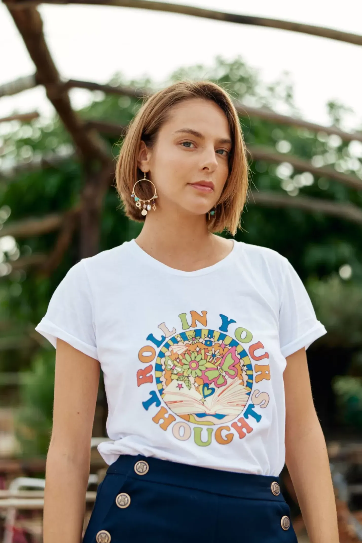 LA PETITE ÉTOILE Tops|T-Shirt Roll-In Blanc