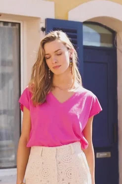 LA PETITE ÉTOILE Tops|T-Shirt Safia Fuchsia