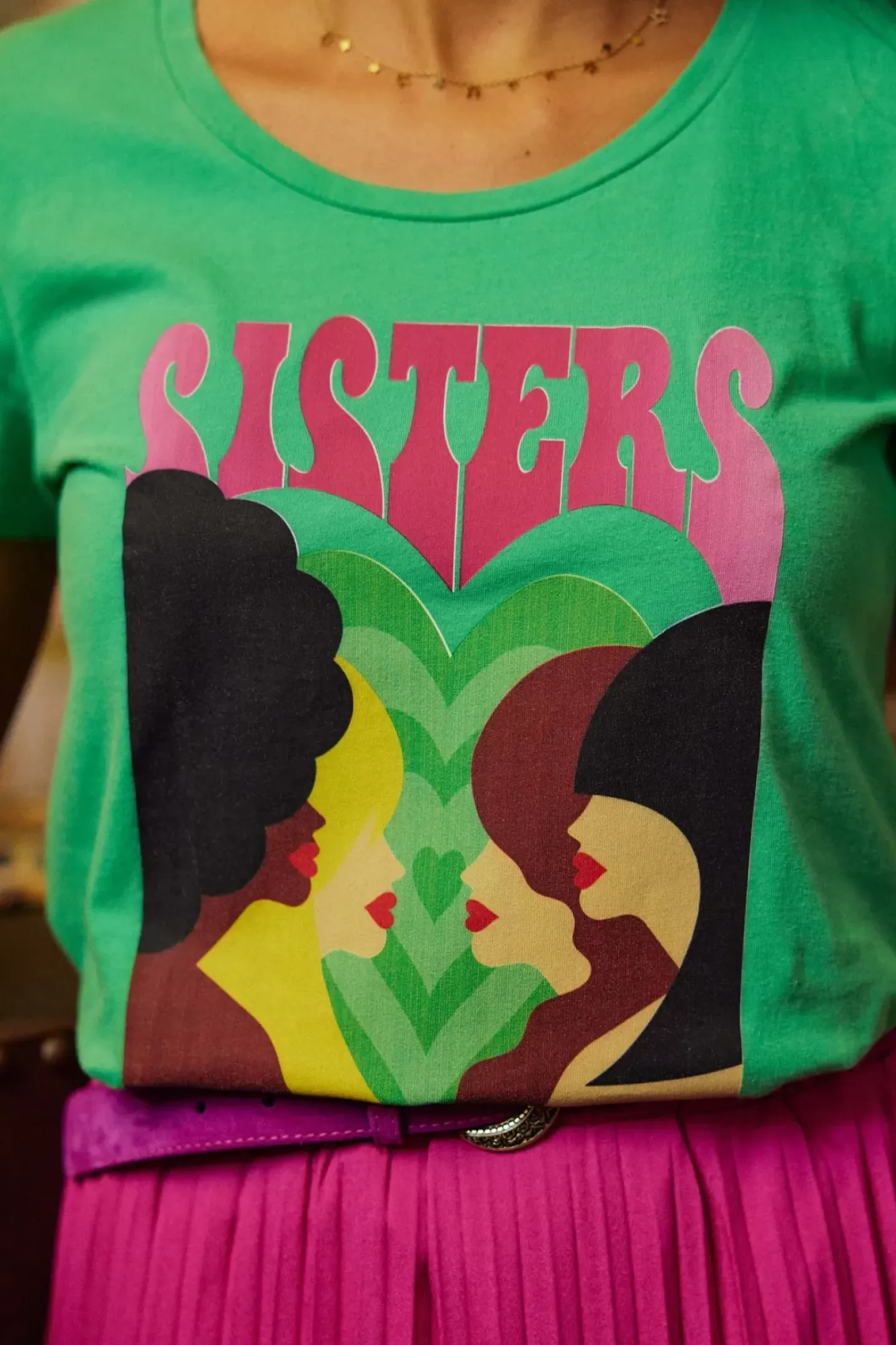 LA PETITE ÉTOILE Tops|T-Shirt Soeurettes Vert
