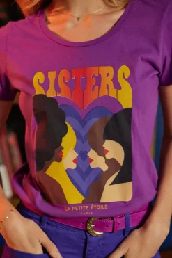 LA PETITE ÉTOILE Tops|T-Shirt Soeurettes Violet