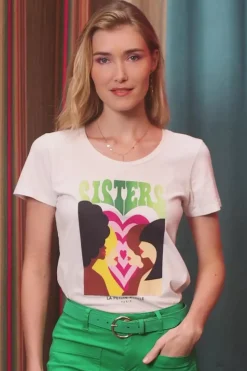 LA PETITE ÉTOILE Tops|T-Shirt Soeurettes Blanc