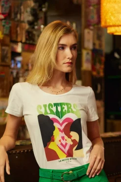 LA PETITE ÉTOILE Tops|T-Shirt Soeurettes Blanc