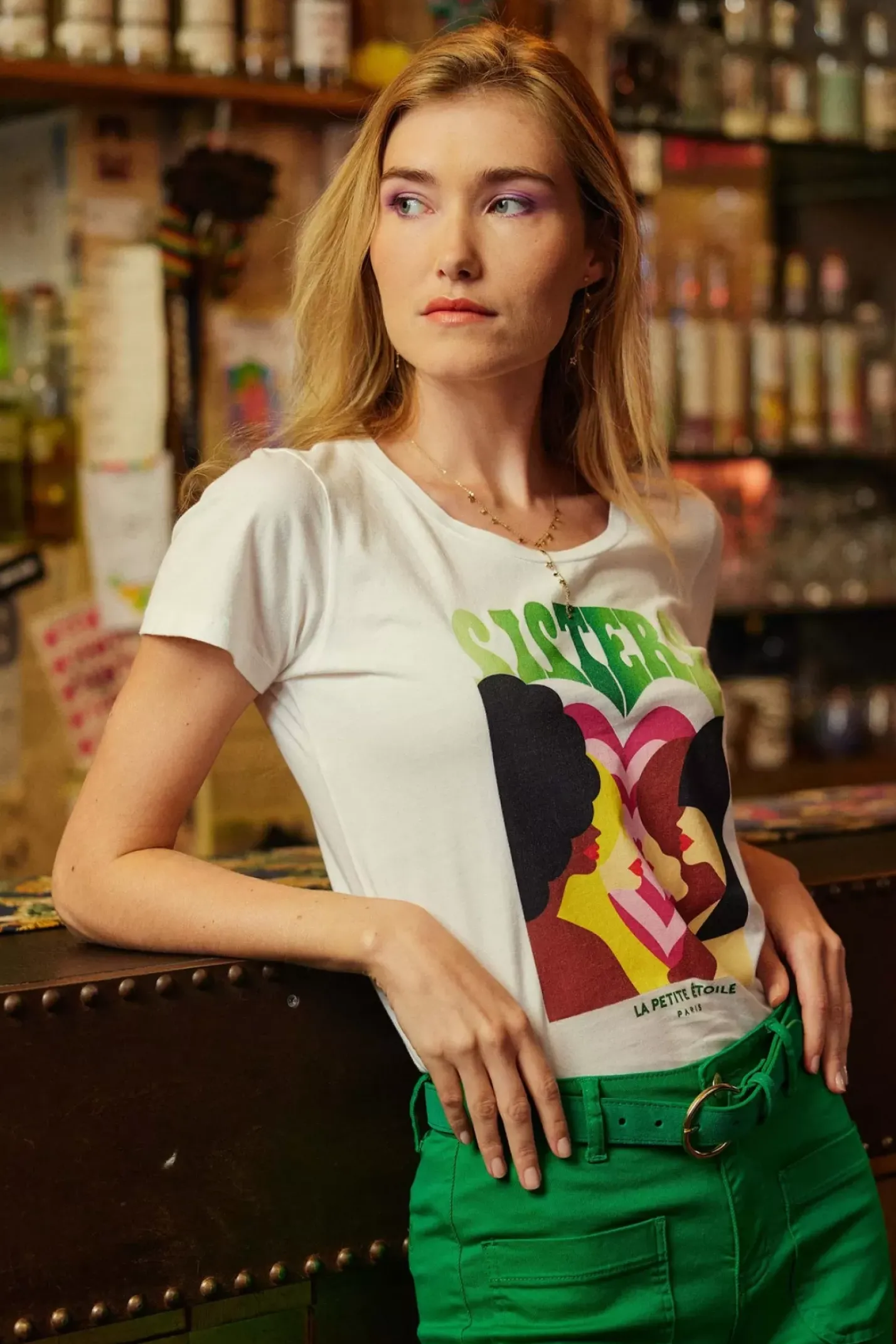 LA PETITE ÉTOILE Tops|T-Shirt Soeurettes Blanc